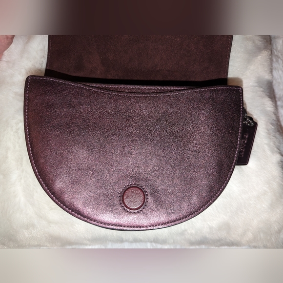Coach Ellen Metallic Crimson Linear Quilting Nappa Leather Crossbody Bag VGUC - Picture 5 of 16